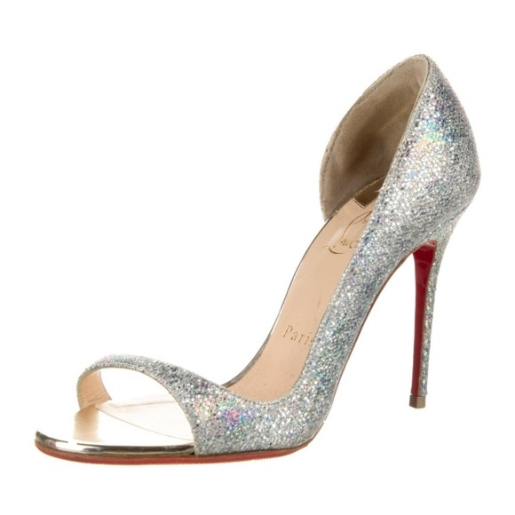 Christian Louboutin Multicolor Toboggan 100 Glittered Solaria Specchio Pumps - Picture 1 of 7